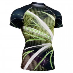 "Grid Birds" Short Sleeve -...